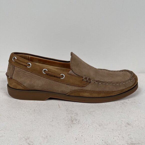 Tommy Bahama Seaport Taupe Camel Leather Loafers Size 9 M main image 4